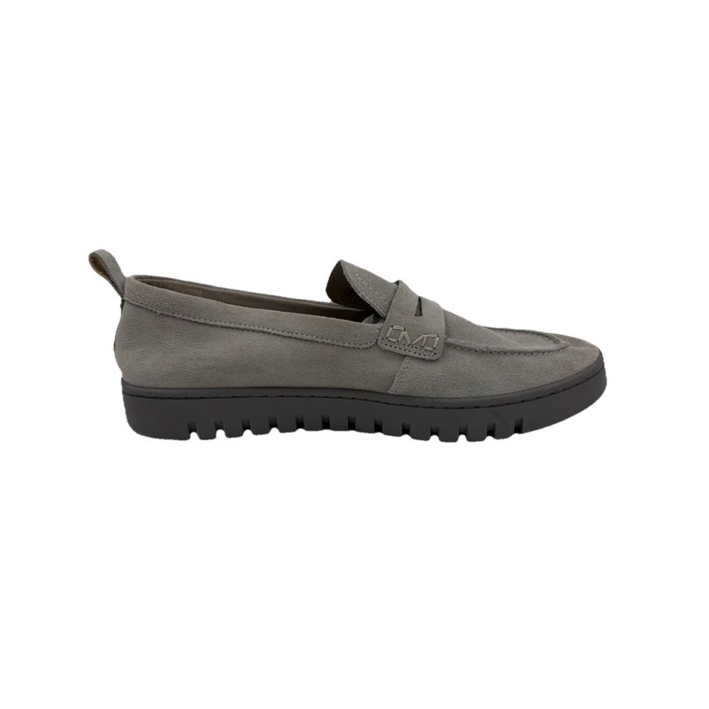 Vionic Uptown Gray Suede Penny Loafers Lug Shoes 9.5 Orthotic Comfort READ